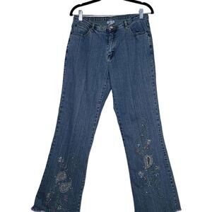 Vintage‎ Y2K Embroidered Flare leg Jeans